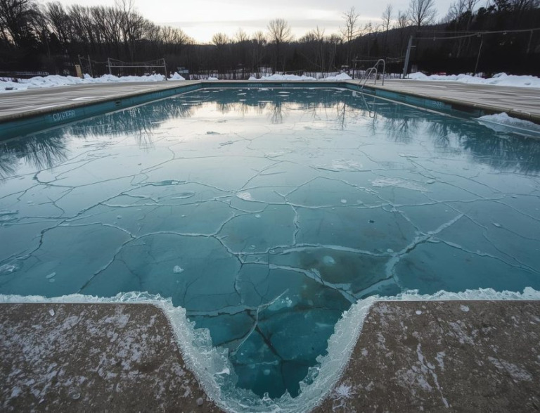 Should I be concerned about my pool during a freeze-thaw cycle in