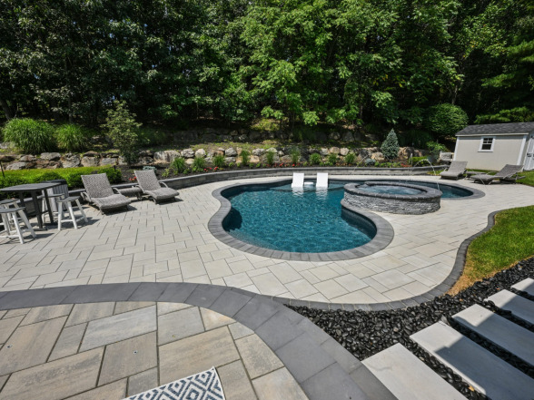 Custom pool project by EverClear Pools in Mahwah, NJ