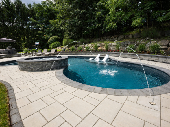 Custom pool project by EverClear Pools in Mahwah, NJ