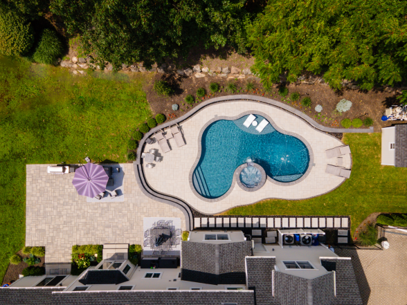 Gunite pool construction in Mahwah, NJ by EverClear Pools