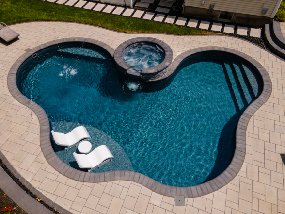 Inground pool build by EverClear Pools in Mahwah, NJ