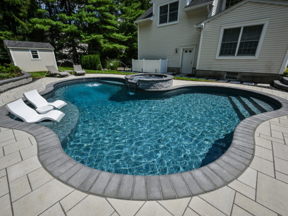 Swimming pool installation in Mahwah, NJ