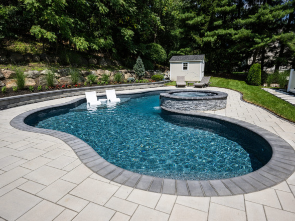 Inground pool build by EverClear Pools in Mahwah, NJ