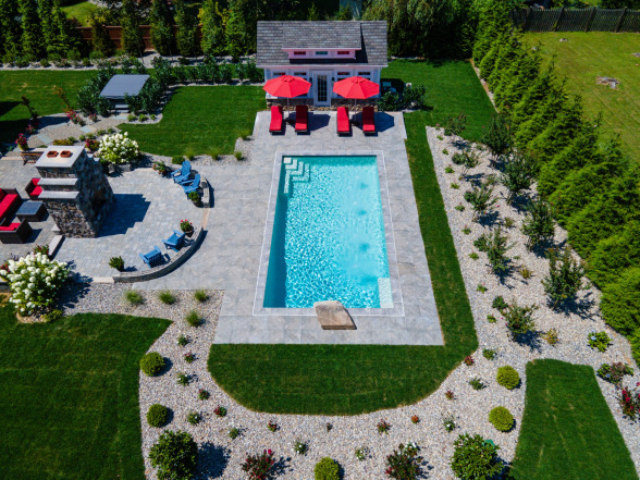Custom pool project by EverClear Pools in Mendham, NJ