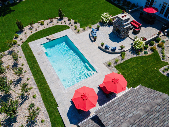 Inground pool build by EverClear Pools in Mendham, NJ