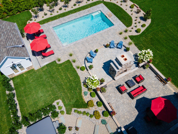Custom pool project by EverClear Pools in Mendham, NJ