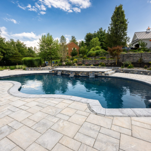 Wide angle pool deck